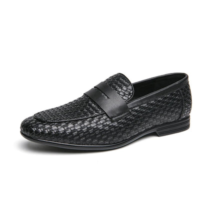 Leather Plaid Bean Loafers