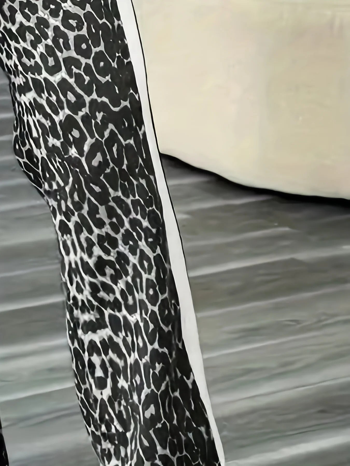 Leopard Color-Block Long Pants