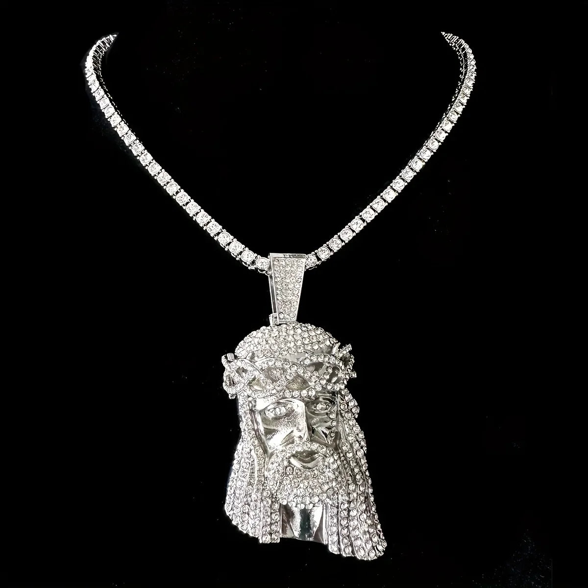Glass Punk Face Jesus Pendant Party