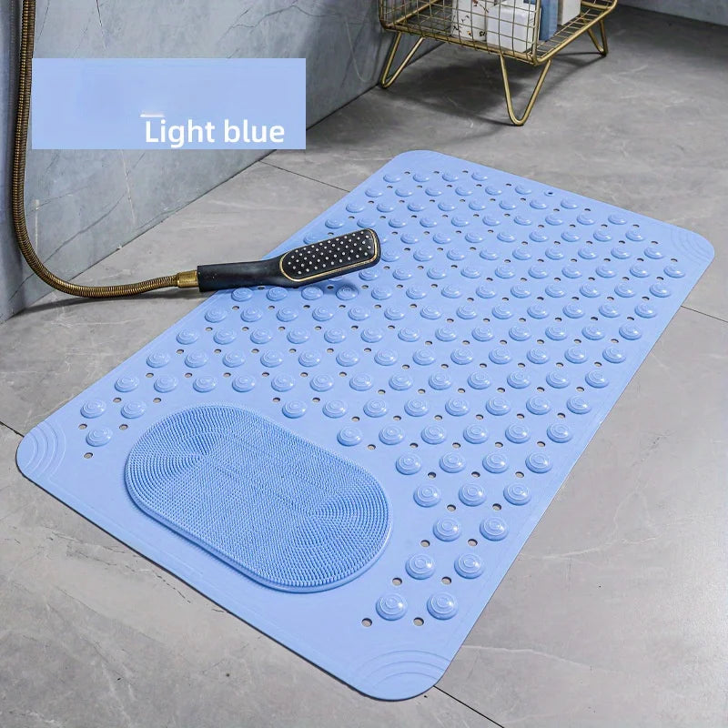 Light Blue Non-Slip PVC Bath Mat