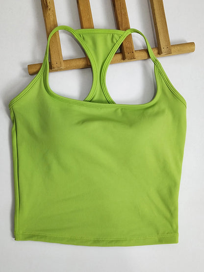 Thin-Strap Backless Yoga Tank