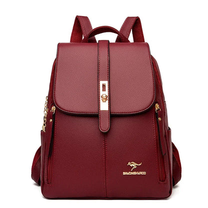 Women Leather School Bookbag