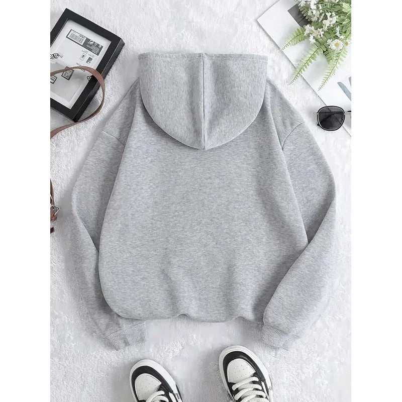 Printed Kangaroo Pocket Zip Hoodie
