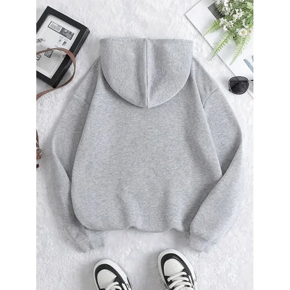 Printed Kangaroo Pocket Zip Hoodie