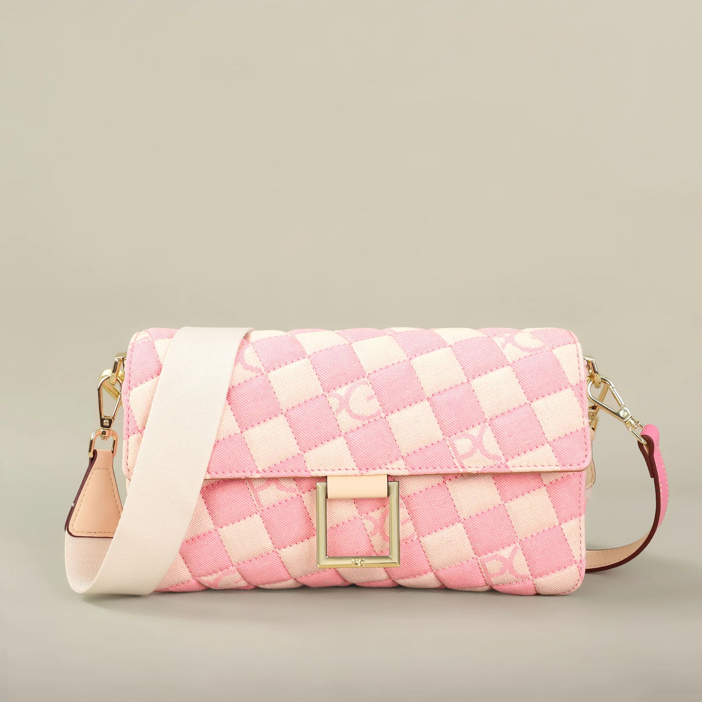Cotton Letter Print Satchel