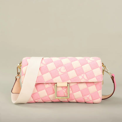 Cotton Letter Print Satchel