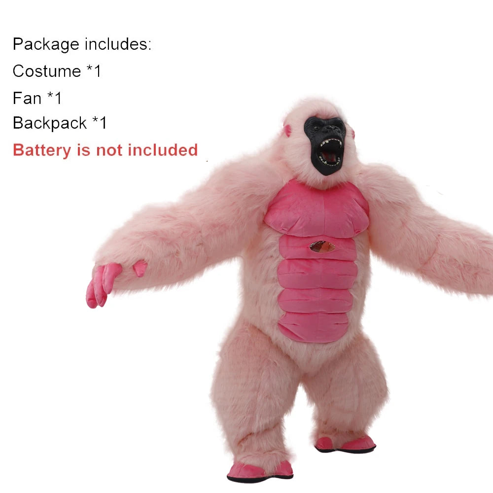 Inflatable Plush Gorilla Costume