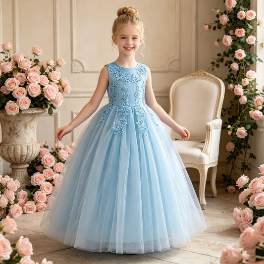 Sequin Ball Gown Flower Girl Dress