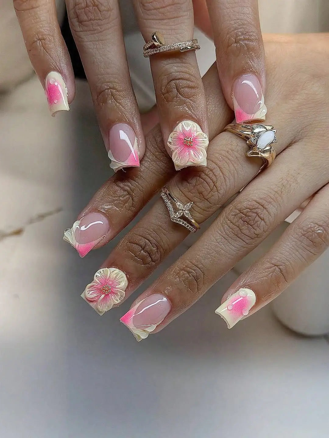 Square Color Press-On Nails