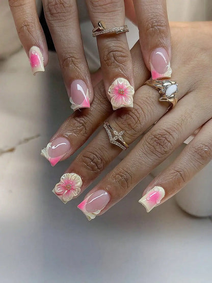 Square Color Press-On Nails