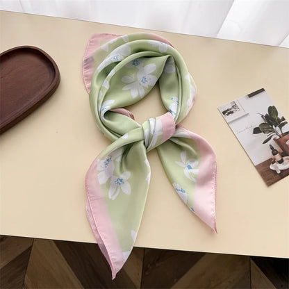 Square Silk Floral Scarf