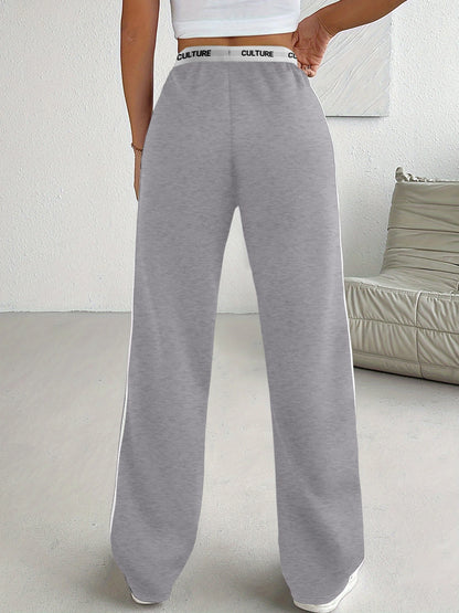 Culture Print Wide-Leg Sweatpants
