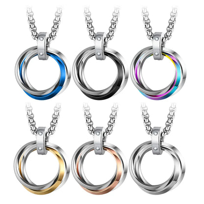 Metal Round Stainless Circle Necklace Party