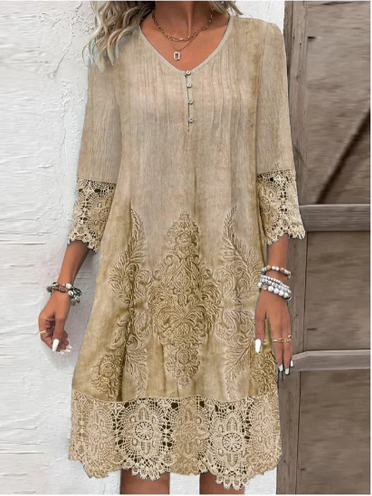 Elegant Lace V-Neck Dress