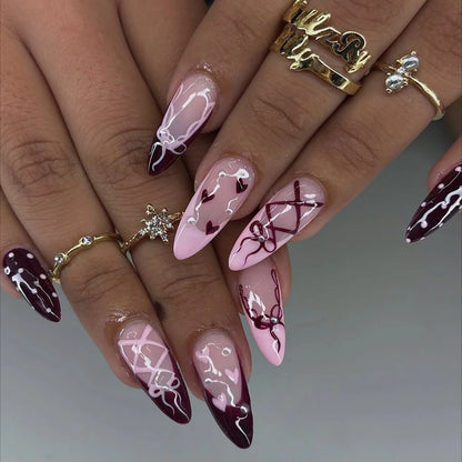 24Pcs French Ballerina Nail Tips