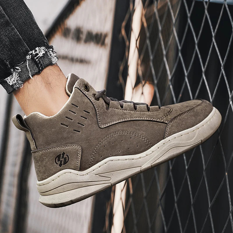 High-Top Motorcycle Ankle Boots