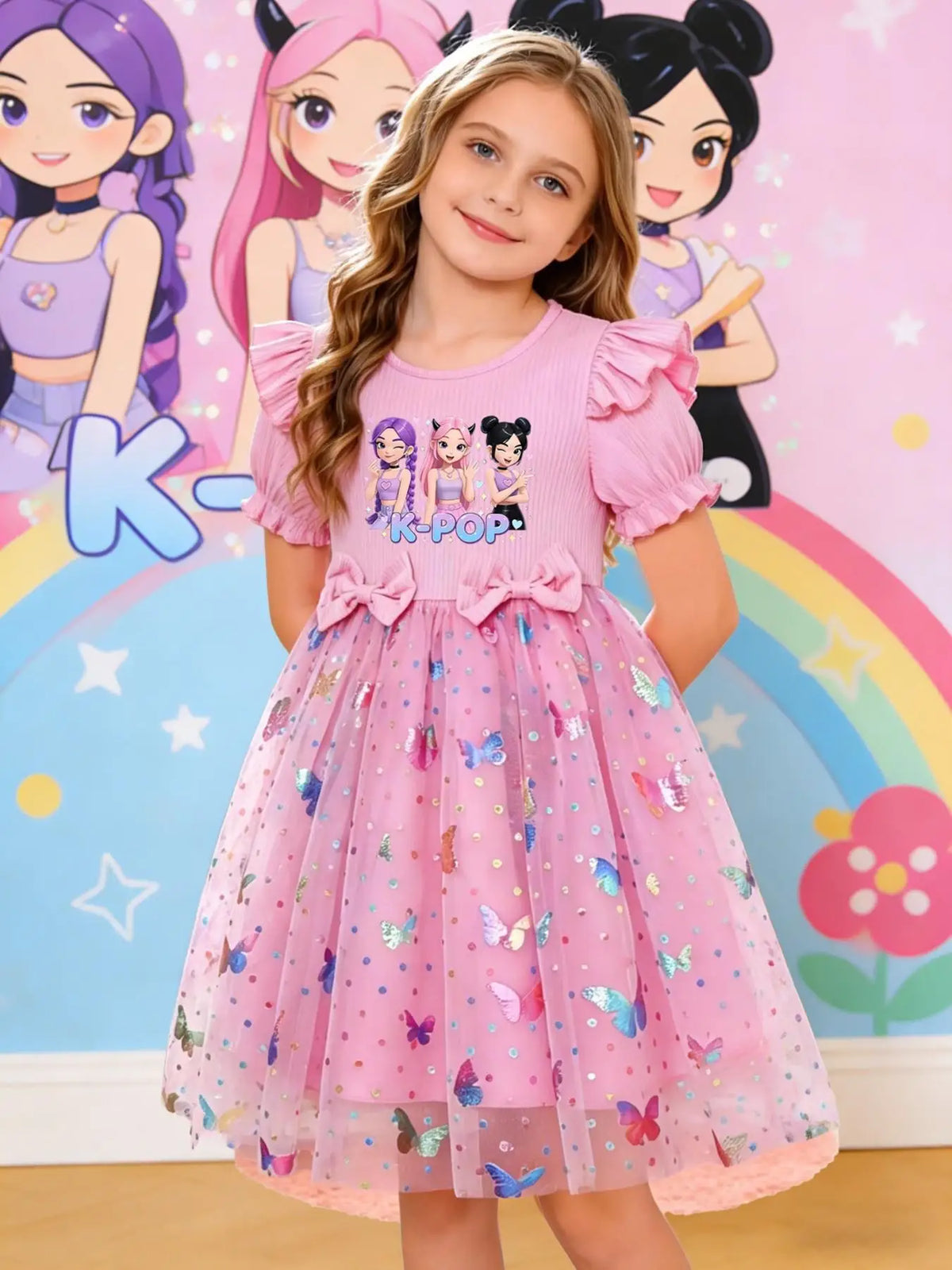 Princess Butterfly Polyester Dress