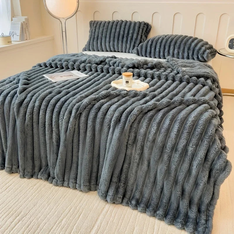 Luxurious Faux Rabbit Fur Blanket
