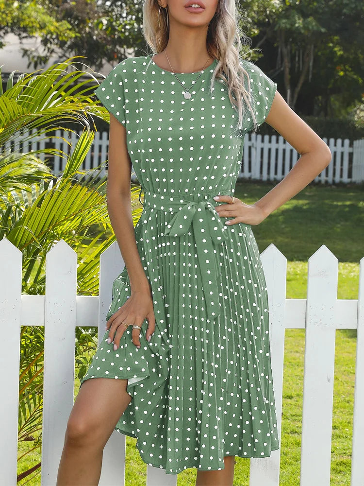 Elegant Belted A-Line Dress
