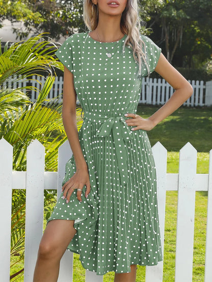 Elegant Belted A-Line Dress