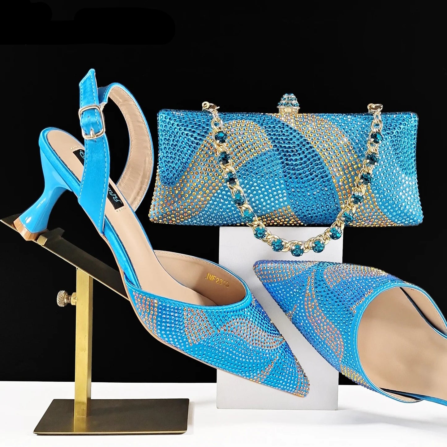 Festive Elegance: Dazzling Crystal Heels
