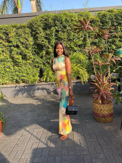 Colorful Patchwork Party Dress