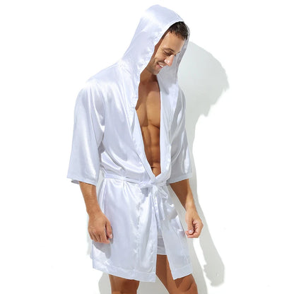 Silk Short-Sleeve Bath Robe