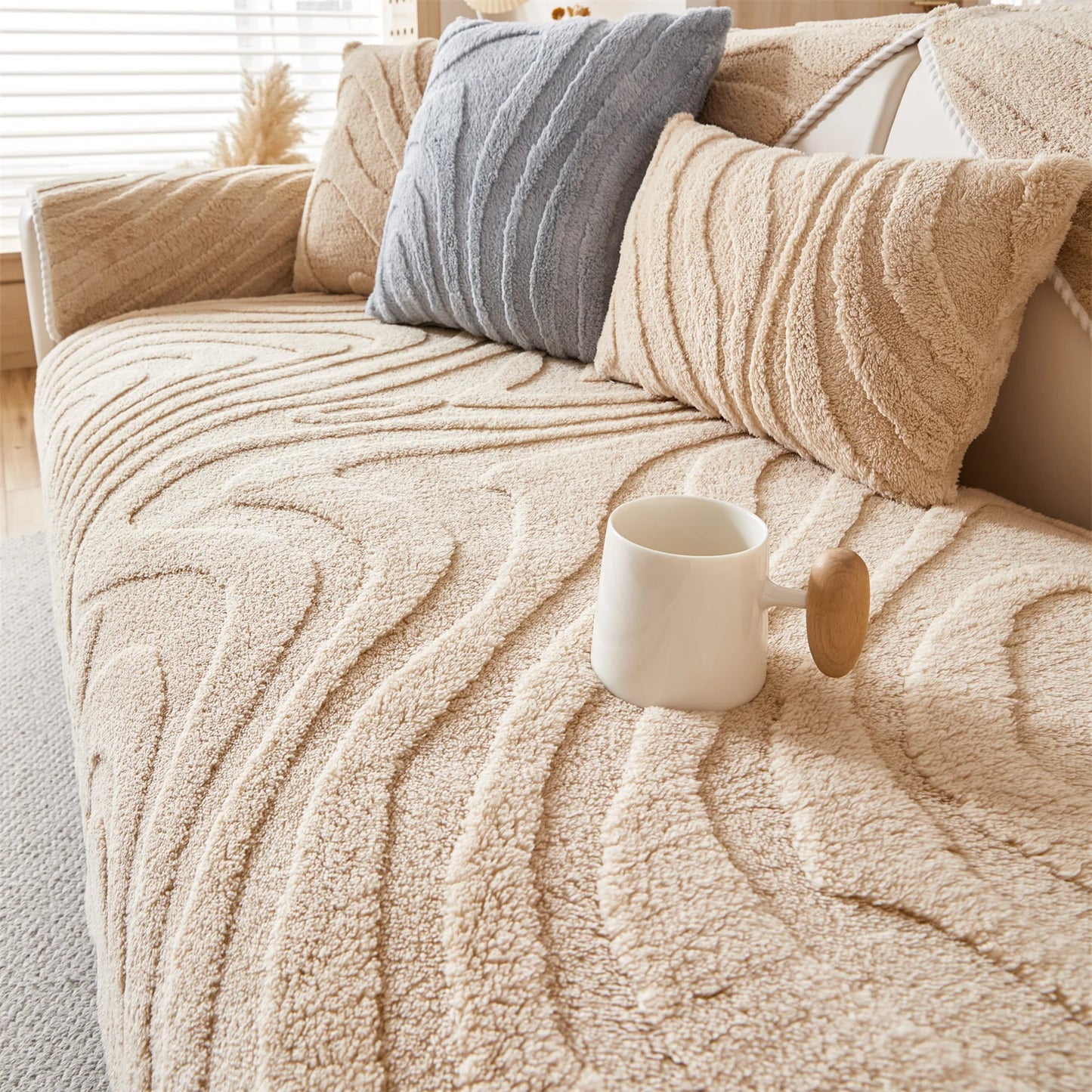 Geometric Fleece Sofa Cover