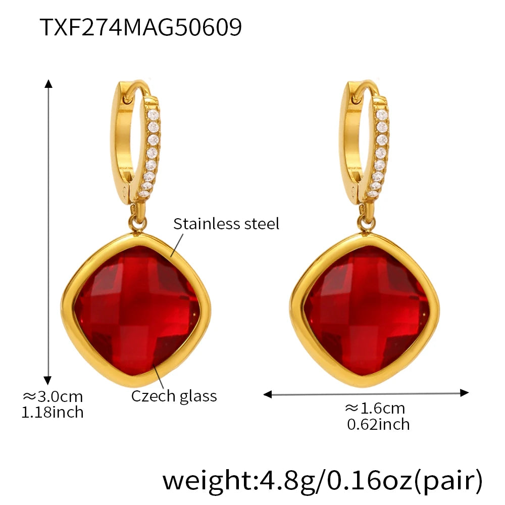Square Glass Earrings