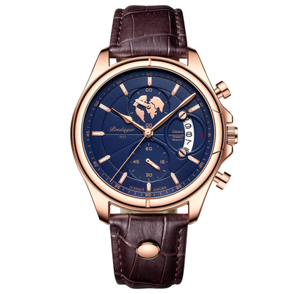 Chronograph Leather Strap Watch