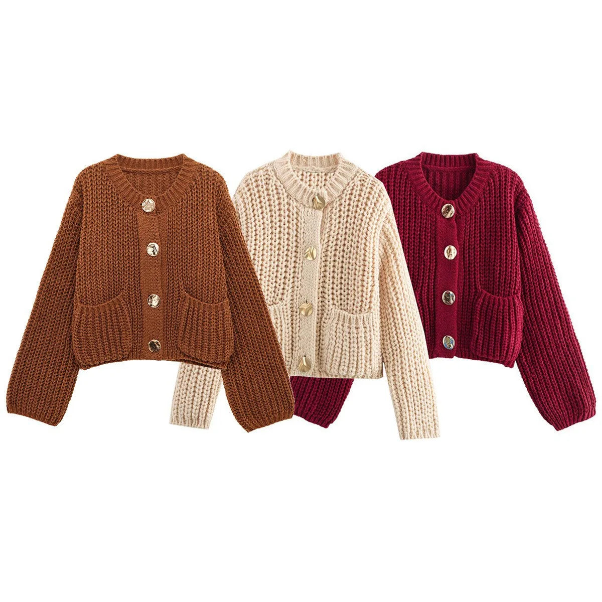 Button Pocket Knit Cardigan