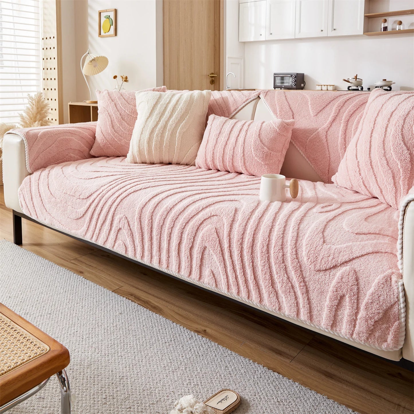 Geometric Fleece Sofa Cover