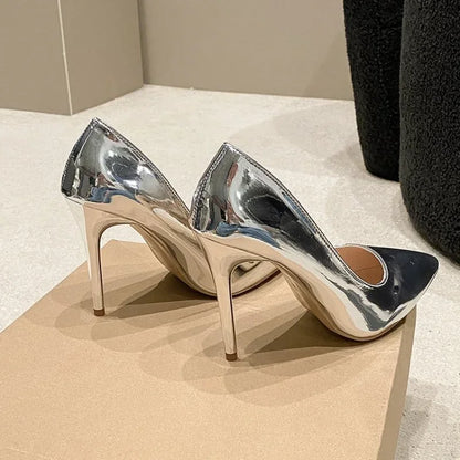 Silver Pointed Heels