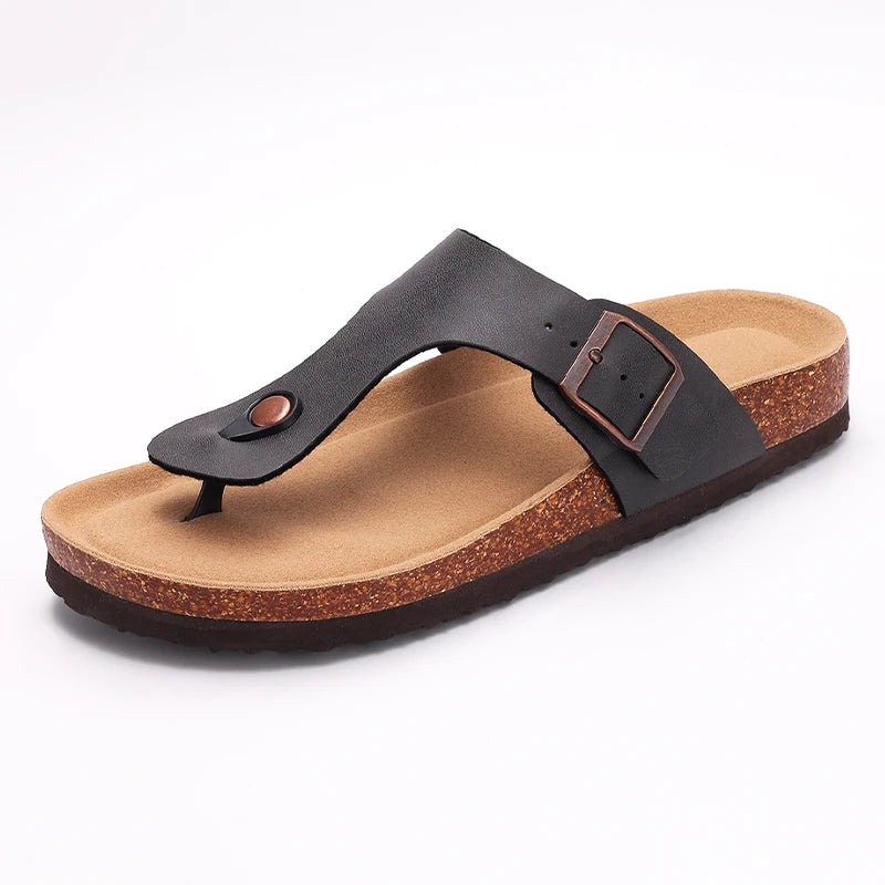 Buckle Cork Flip Flops