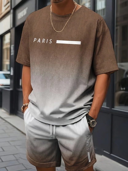 Cross Print T-Shirt Shorts Set