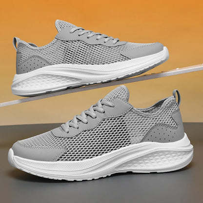 Leather Mesh Walking Sneakers