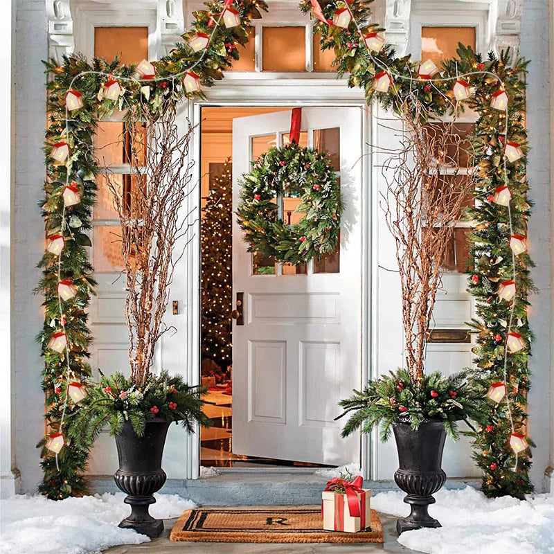 Christmas Wooden House Lights