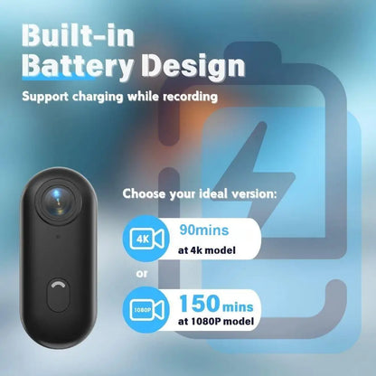 Ultra-Compact 4K Wearable Body Camera