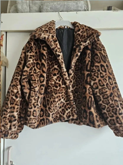 Single-Breasted Leopard Print Jacket