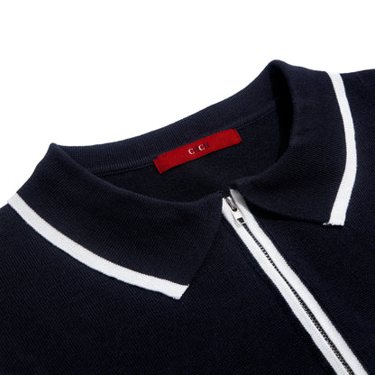 Zip Badge Casual Polo
