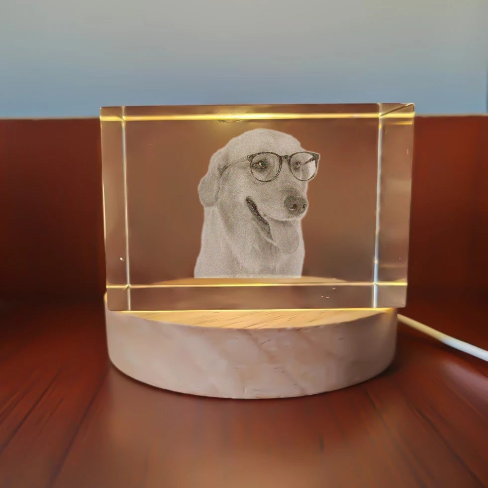 Custom Crystal Cube Photo Frame
