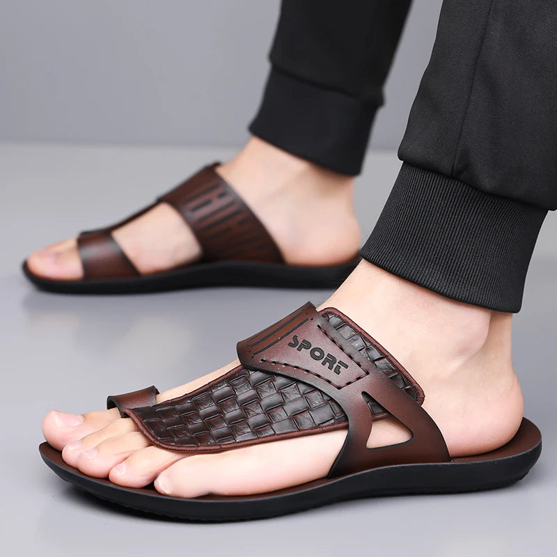 Summer Simple Leather Slippers