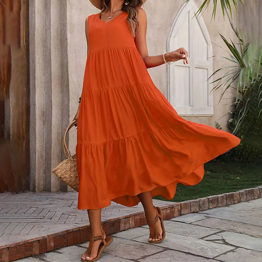 Vacation Beach Ruffles Dress