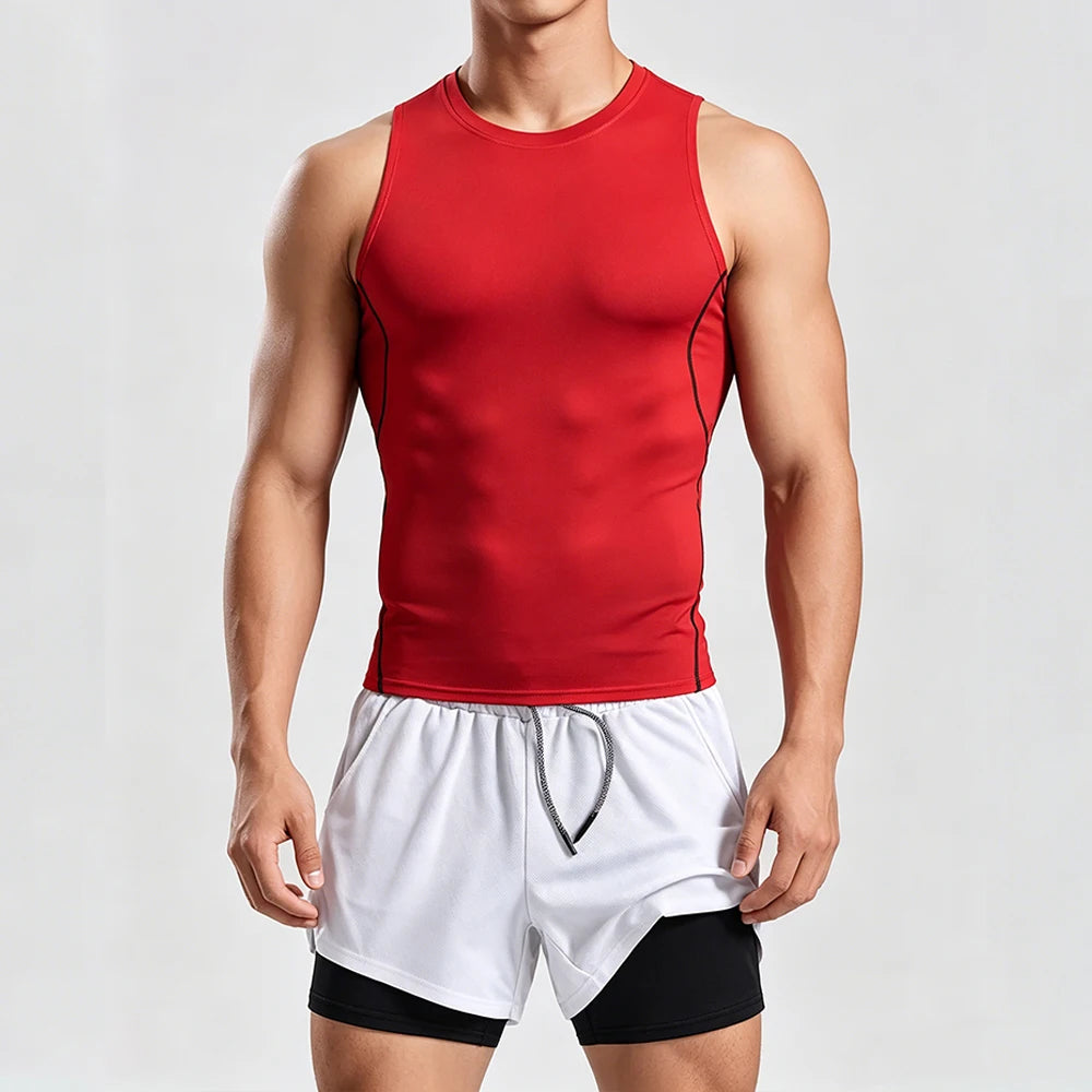 Compression Double-Layer Vest Shorts Set