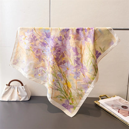 Dot Print Square Silk Scarf