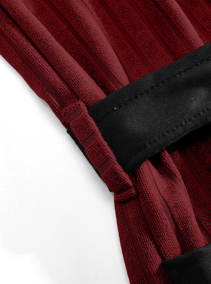 Long Patterned Belted Bathrobe