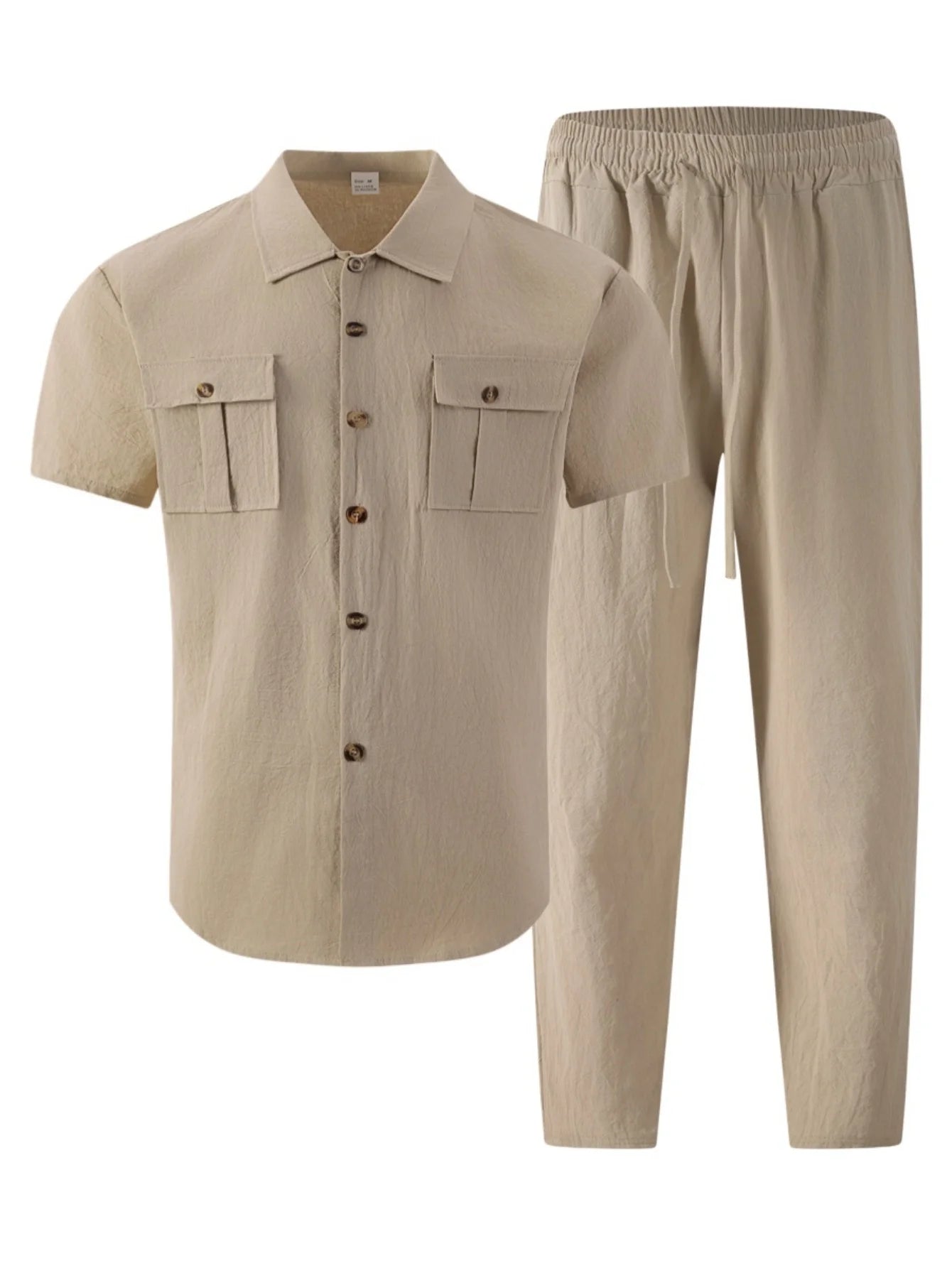Cotton Linen Short Shirt Set