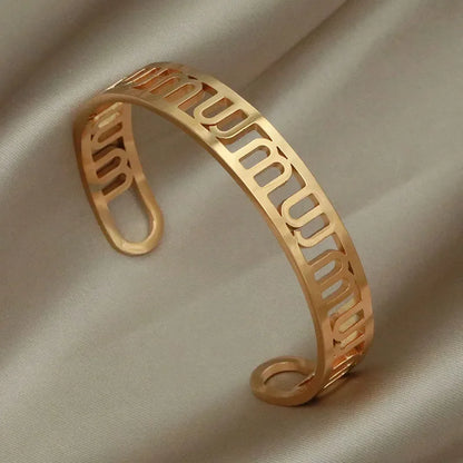 Gold Letter Cuff Bracelet