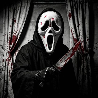 Ghost Mask with Mesh Hood