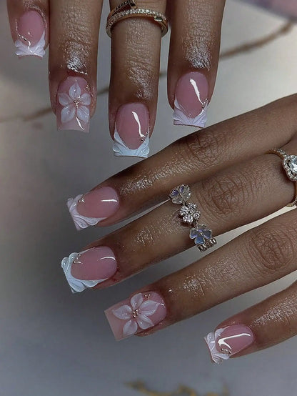 Square Color Press-On Nails